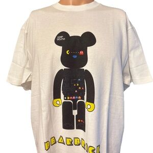 NWT Bearbrick Pac Man Medicom Toy Men's Shirt White Size Large
